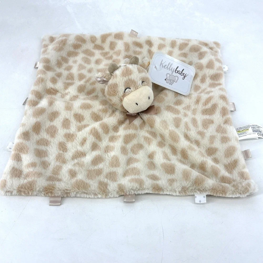 Kelly Toy GIRAFFE Lovey Rattle Plush Security Blanket Super Soft NEW